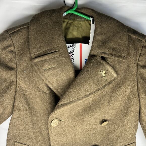 Original USA Army Wool Overcoat Military Worn during Korean War!!! Size 38S - Picture 2 of 12